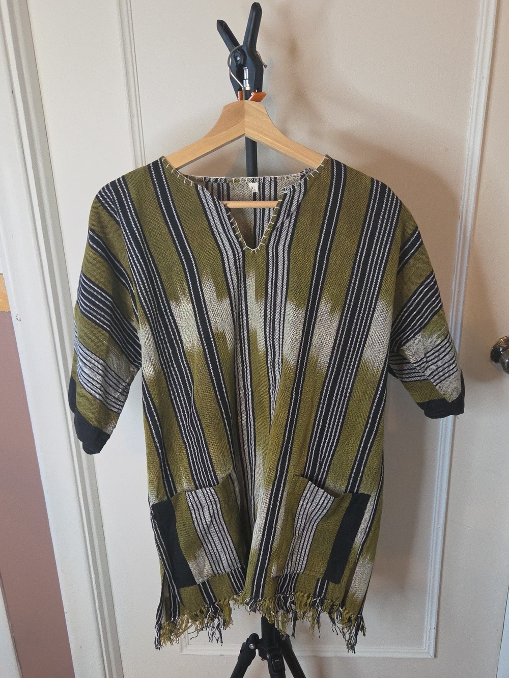 Olive Green Striped Women’s Tunic Top